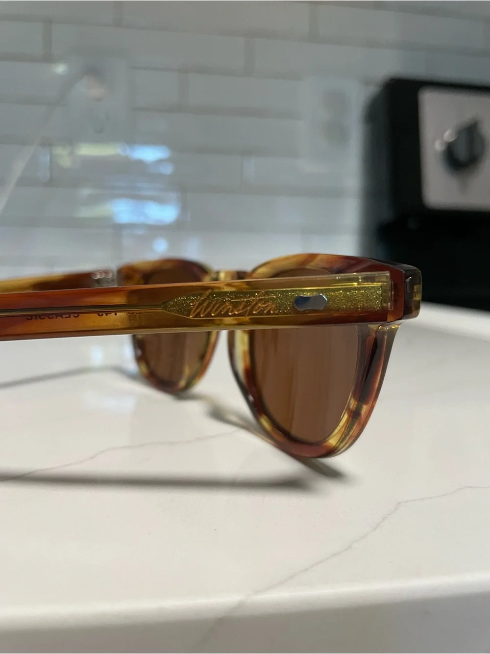Winston Women's Tortoiseshell Sunglasses with Amber Brown Lenses